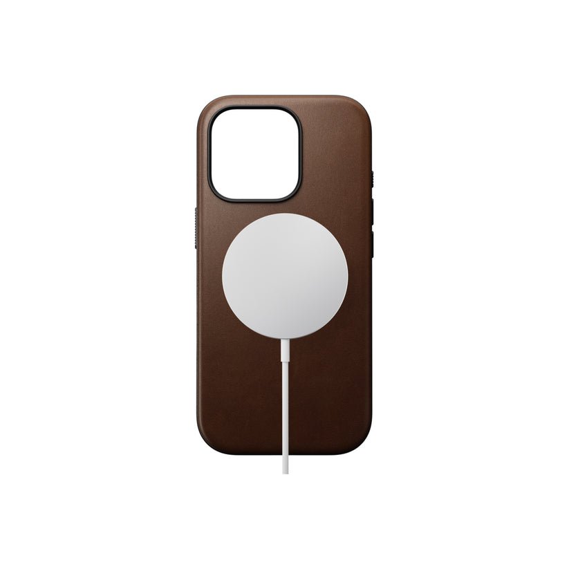 Kožený kryt pro iPhone 16 Pro Nomad Modern - hnědý - iSTYLE CZ