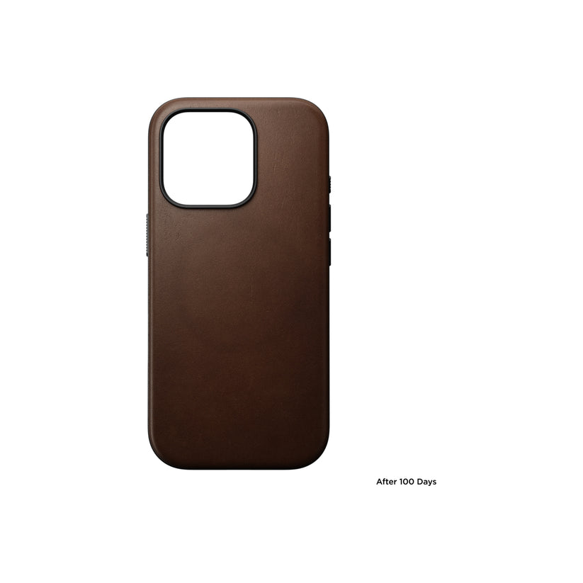 Kožený kryt pro iPhone 16 Pro Nomad Modern - hnědý - iSTYLE CZ