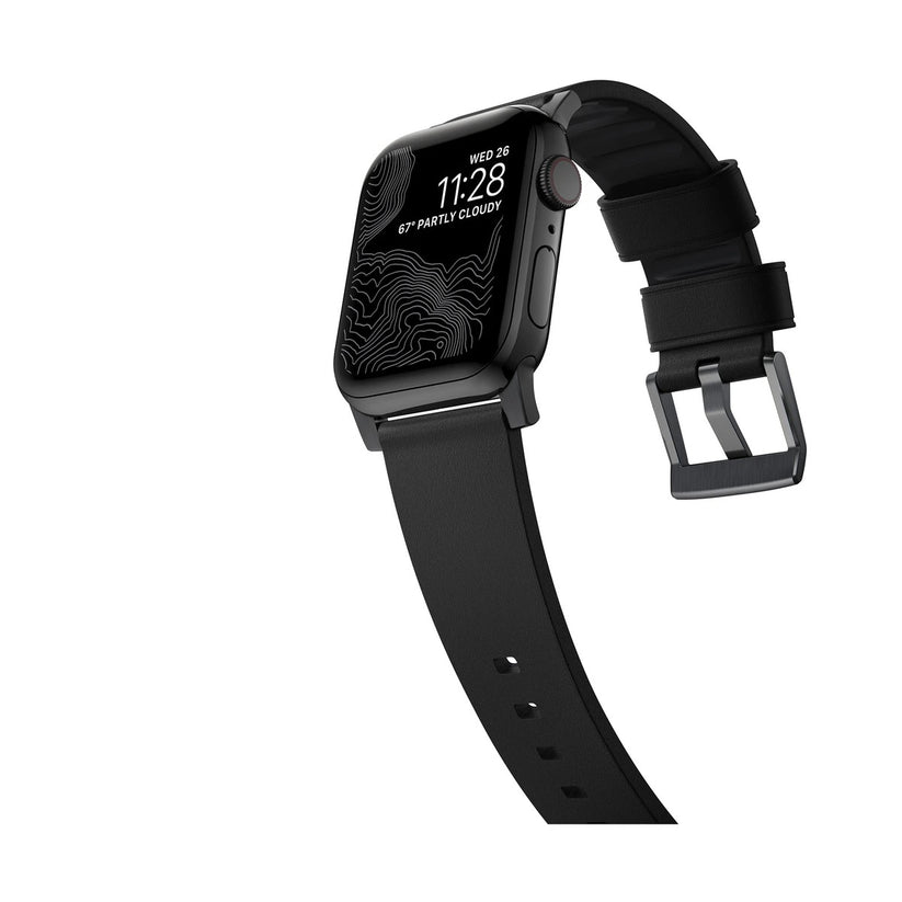Řemínek pro Apple Watch 42/44/45/49 mm Nomad Active Strap Pro - černý s černou přezkou - iSTYLE CZ