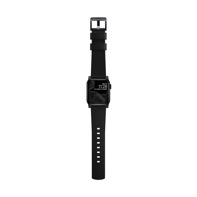 Řemínek pro Apple Watch 42/44/45/49 mm Nomad Active Strap Pro - černý s černou přezkou - iSTYLE CZ