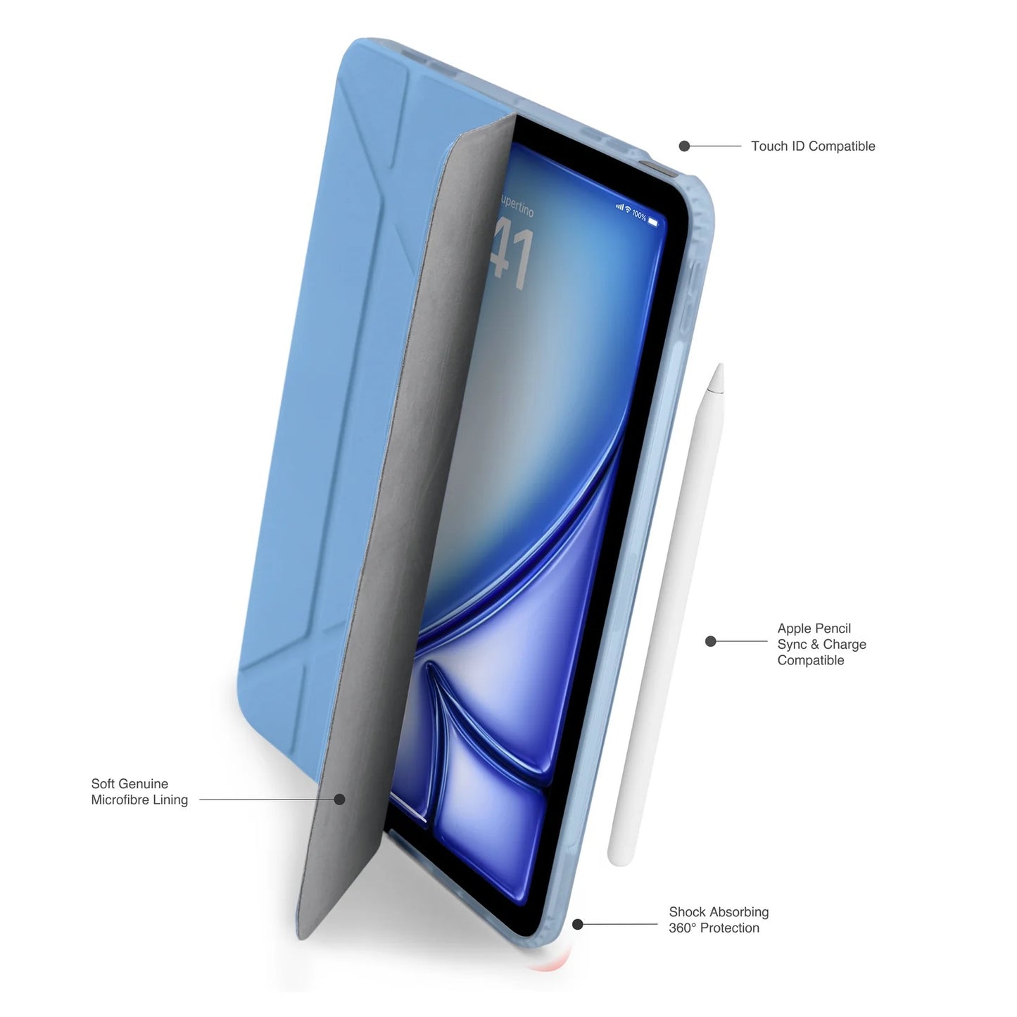 Kryt na iPad Air 13" Pipetto Origami No1 Original Case - světle modrý - iSTYLE CZ