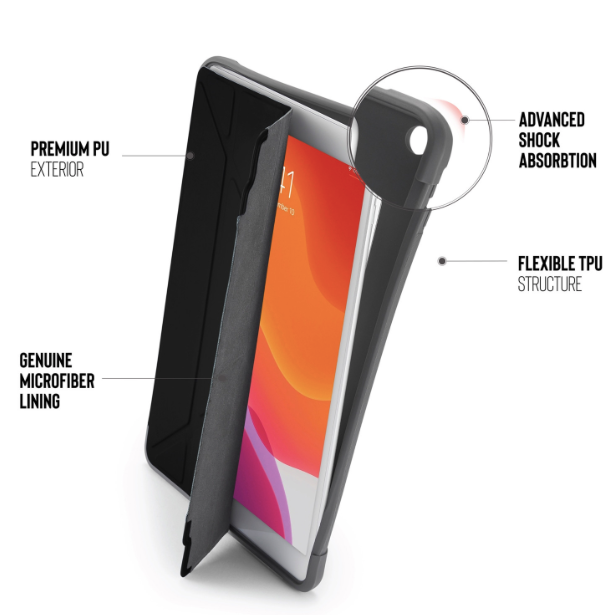 Obal na iPad Air 10,9" (2020) Pipetto Origami Pencil - černý - iSTYLE CZ