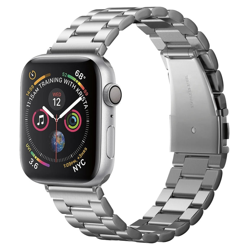 Kovový řemínek pro Apple Watch 42/44/45/49 mm Spigen Modern Fit - stříbrný - iSTYLE CZ