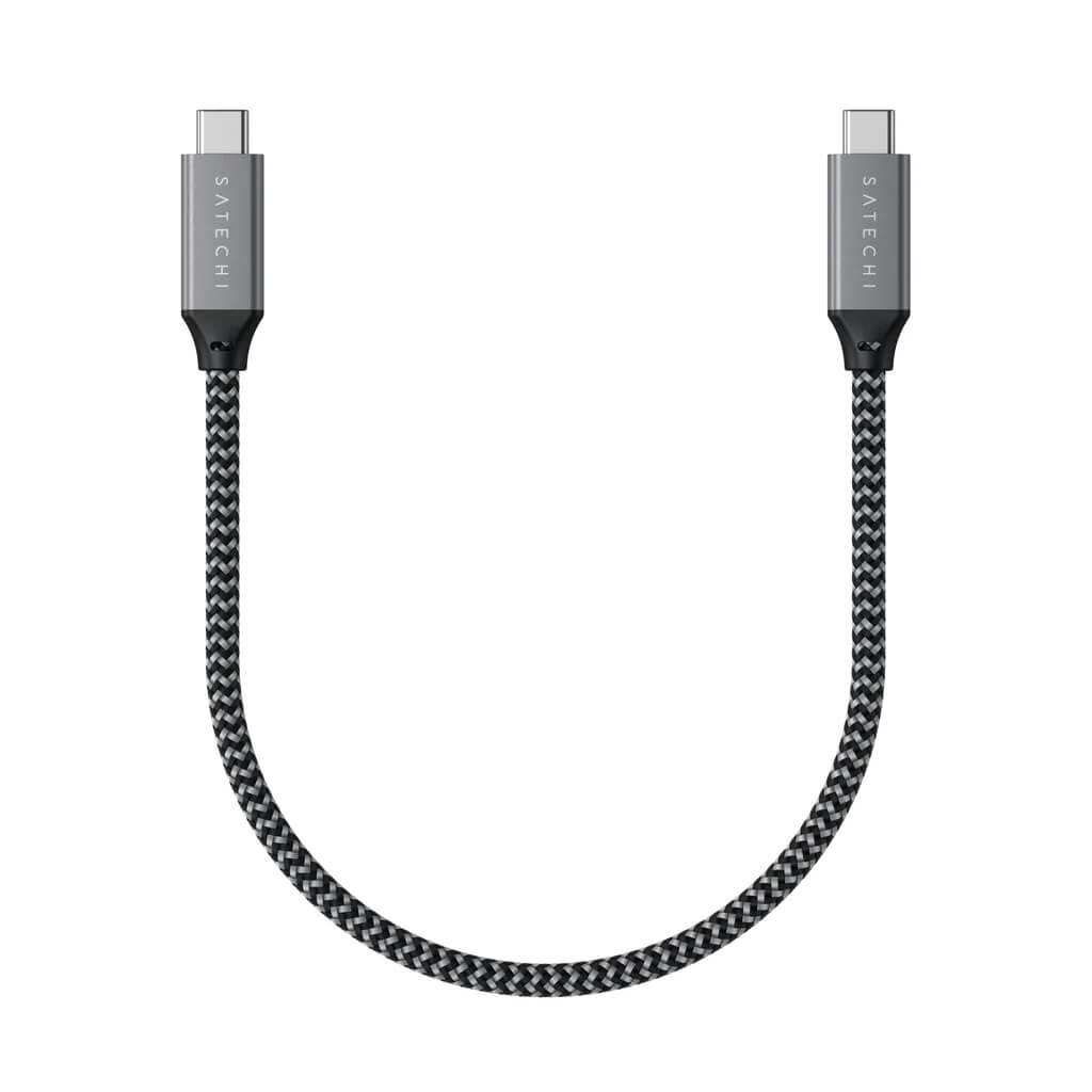 Pletený kabel Satechi USB-C na USB-C 25 cm – šedý - iSTYLE CZ