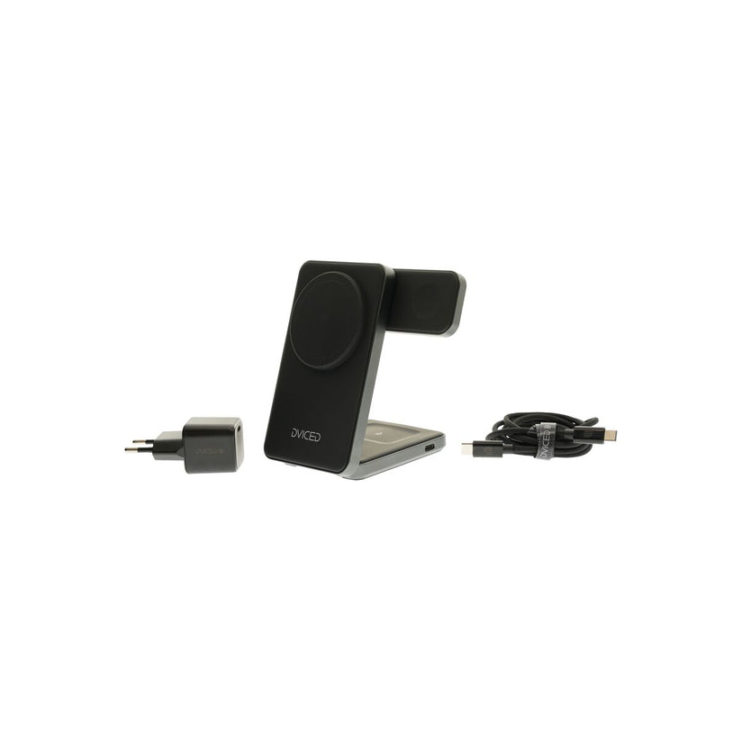 Skládací 3v1 MagSafe Qi2 nabíječka Dviced se stojánkem – černá - iSTYLE CZ